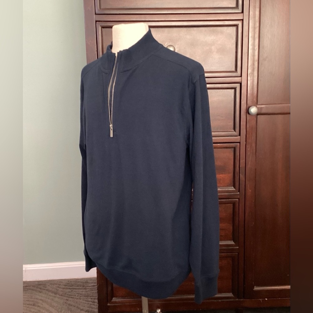 Cutter & Buck Navy Blue  1/4 Zip Pullover Casual Sweater Like New